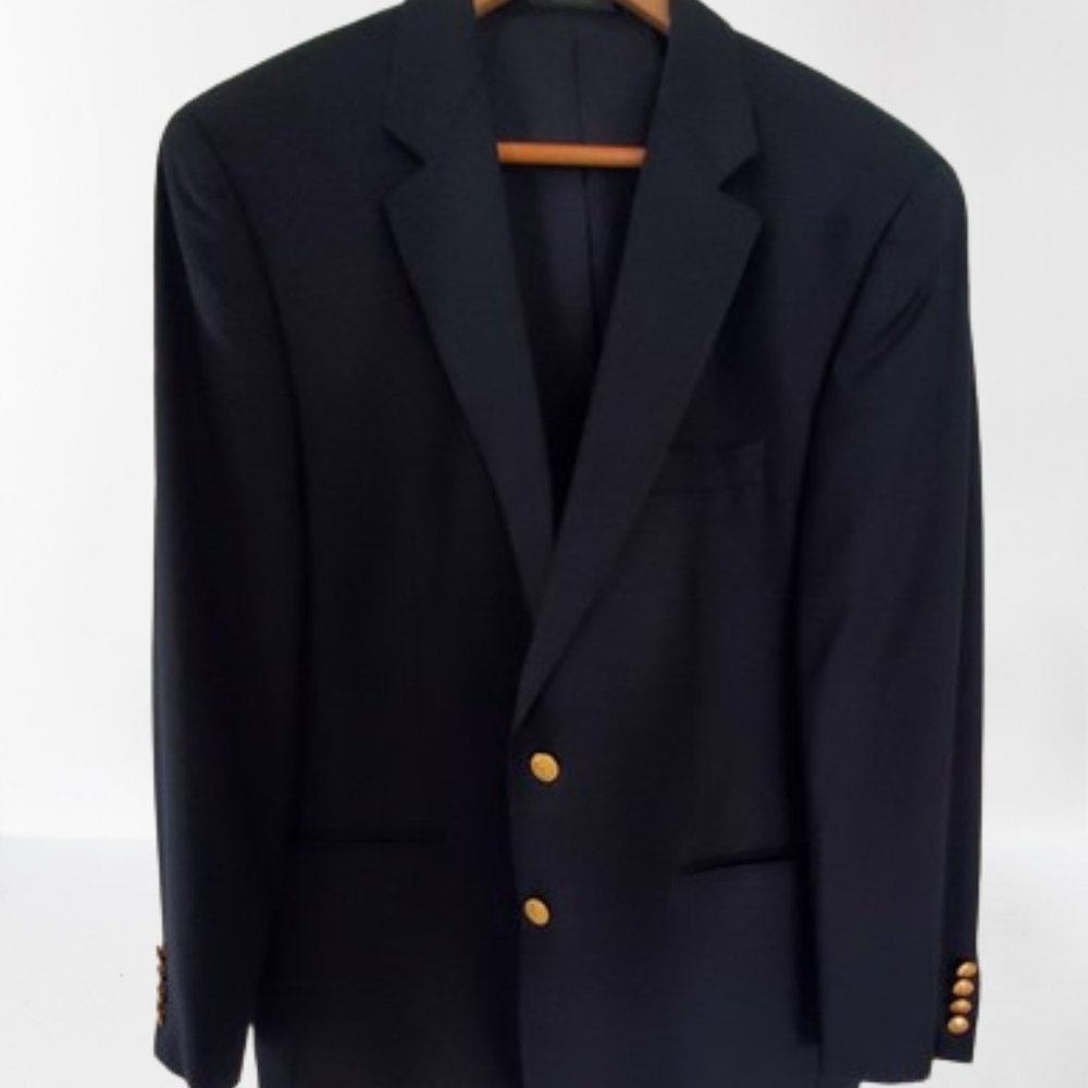Vintage Ralph Lauren Navy Blue Blazer Jacket Sport Coat– 100% Wool – Men’s 44R